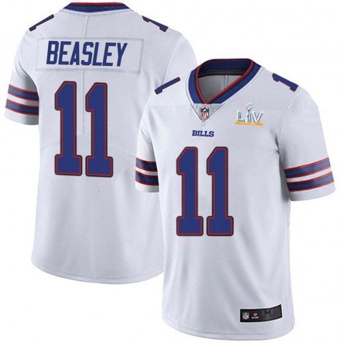 Men's Buffalo Bills #11 Cole Beasley White 2021 Super Bowl LV Stitched Jersey